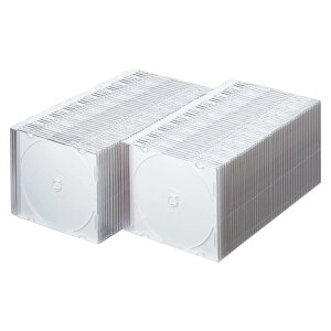 �T�����T�v���C(Sanwa Supply) Blu-ray�EDVD�ECD�P�[�X(�X�����^�C�v�E100���Z�b�g�E�z���C�g) FCD-PU100MWN