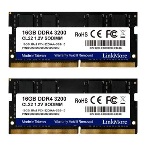 LinkMore DDR4 16GBx2���g (32GB) 3200Mhz �m�[�gPC�p������ (CL22/1.2V/260�s��)