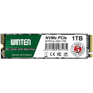 WINTEN SSD 1TB M.2 2280 NVMe PCIe Gen3x4 �ő�ǎ�3100MB/s �ő发��2200MB/s 3D NAND M Key 5�N WTPCIe-SSD-1TB