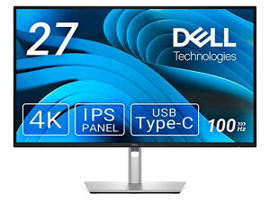 Dell �t���f�B�X�v���C P2725QE 27�^/3840×2160/HDMI�ADisplayPort�AUSB-C/�u���b�N/�X�s�[�J�[�F�Ȃ�