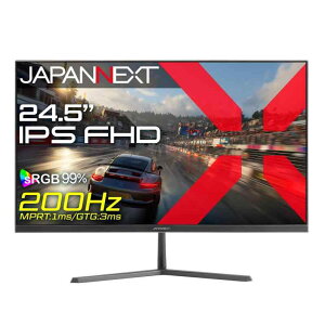 JAPANNEXT 24.5�C���` IPS�p�l������ 200Hz/1ms(MPRT)�Ή� �t��HD(1920x1080)�𑜓x �Q�[�~���O���j�^�[ JN-IPS245G200F HDMI DP sRGB:99% HDR PS5 �t��HD:120Hz�ڑ�