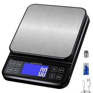 DIHAKARI��^ �L�b�`���X�P�[�� �ő�v��5kg 0.1g�P��% �p�[�Z���e�[�W�@�\ �f�W�^���͂��� 100g�Z�������t��