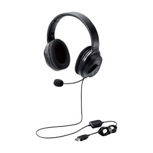 �G���R�� �w�b�h�Z�b�g �}�C�N�t�� USB �I�[�o�[�w�b�h �L�� ���� 40mm�h���C�o �u���b�N HS-HP30UBK
