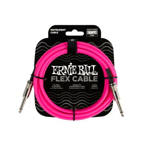 �y���K�i�z ERNIE BALL 6413 �y��p�V�[���h �P�[�u�� 10�t�B�[�g FLEX INSTRUMENT CABLE 3.04m S-S�^ �s���N