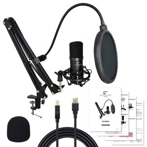 CUSTOMTRY �J�X�^���g���C USB�R���f���T�[�}�C�N �I�[���C�������Z�b�g �P��w���� CM-5000U/BK (�}�C�N/�|�b�v�K�[�h/�E�C���h�X�N���[��/�A�[���X�^���h/USB�P�[�u���t��)
