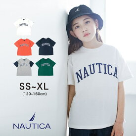 【NAUTICA/ノーティカ】サテンアップリケロゴ半袖Tシャツ 男の子 ボーイズ 女の子 ガールズ ユニセックス 子供服 子ども服 キッズ 子供 子ども こども 2023SS