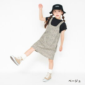 【OUTLET SALE／35％OFF】【プチプラ】ツイル総柄プリントジャンパースカート ロングスカート ロンスカ プリント ロゴ 女の子 ガールズ 子供服 子ども服 ベビー キッズ 子供 子ども こども