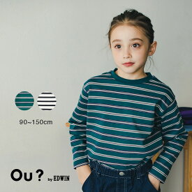 【SALE／30％OFF】【Ou? by EDWIN】ボーダー長袖Tシャツ 男の子 ボーイズ 女の子 ガールズ ユニセックス SS 春物 夏物 春夏物 子供服 子ども服 ベビー キッズ ジュニア 子供 子ども こども