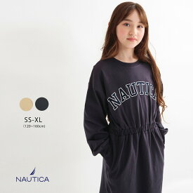 【SALE／20％OFF】【NAUTICA/ノーティカ】ロゴアップリケ長袖ワンピース 女の子 ガールズ SS 春物 夏物 春夏物 子供服 子ども服 キッズ 子供 子ども こども