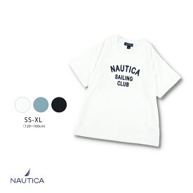 【NAUTICA/ノーティカ】フロッキーロゴ半袖Tシャツ 男の子 ボーイズ SS 春物 夏物 春夏物 子供服 子ども服 キッズ 子供 子ども こども