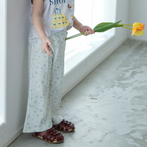 【SALE/10%OFF】【aBity select./アビティセレクト】配色センターステッチ 花柄フレアパンツ パンツ単品 無地 シンプル 女の子 SS 春物 夏物 春夏物 子供服 子ども服 ベビー キッズ 子供 子ども