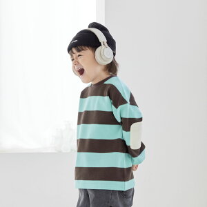 【aBity select./アビティセレクト】オーバーサイズ エルボーパッチ 薄手ボーダートレーナー 男の子 ボーイズ 女の子 ガールズ ユニセックス AW 秋物 冬物 秋冬物 子供服 子ども服 ベビー キッズ