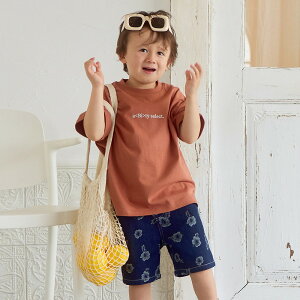 【SALE/40%OFF】【aBity select./アビティセレクト】フラワージャガード / 花柄(ハイビスカス) デニムハーフパンツ 男の子 ボーイズ 女の子 ガールズ ユニセックス SS 春物 夏物 春夏物 子供服 子