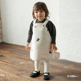 【SALE／15％OFF】リボン総柄刺繍ボアジャンパースカート おそろい ベビー AW 秋物 冬物 秋冬物 子供服 子ども服 ベビー キッズ 子供 子ども こども