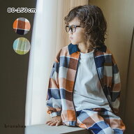 【おそろい】レトロチェック柄シャツジャケット ブルゾン ジャンパー ライトアウター ジャケット 男の子 …