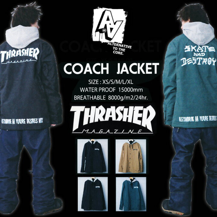 楽天市場】2016モデル AA HARD WEAR COACH JACKET 【THRASHER】コーチ 