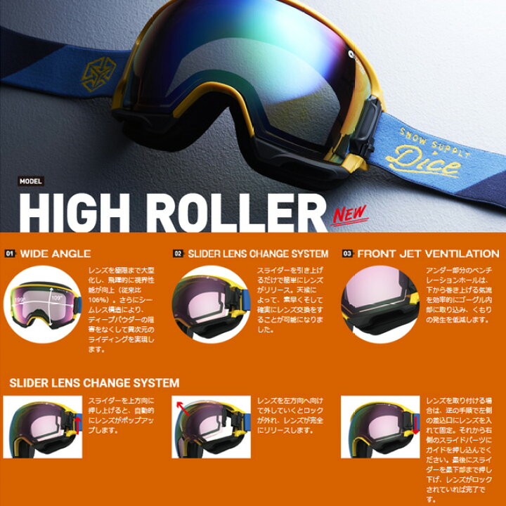 楽天市場】DICE ダイス ゴーグル 15-16 NEW MODEL！ HIGH ROLLER 