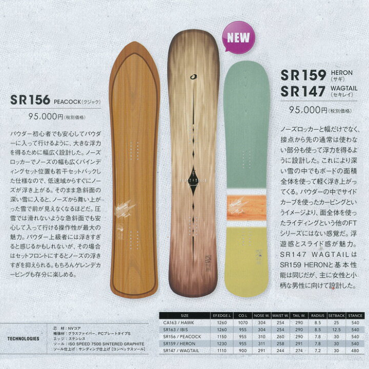 楽天市場】16-17 NEWモデル オガサカ FT PEACOCK HERON WAGTAIL 156 