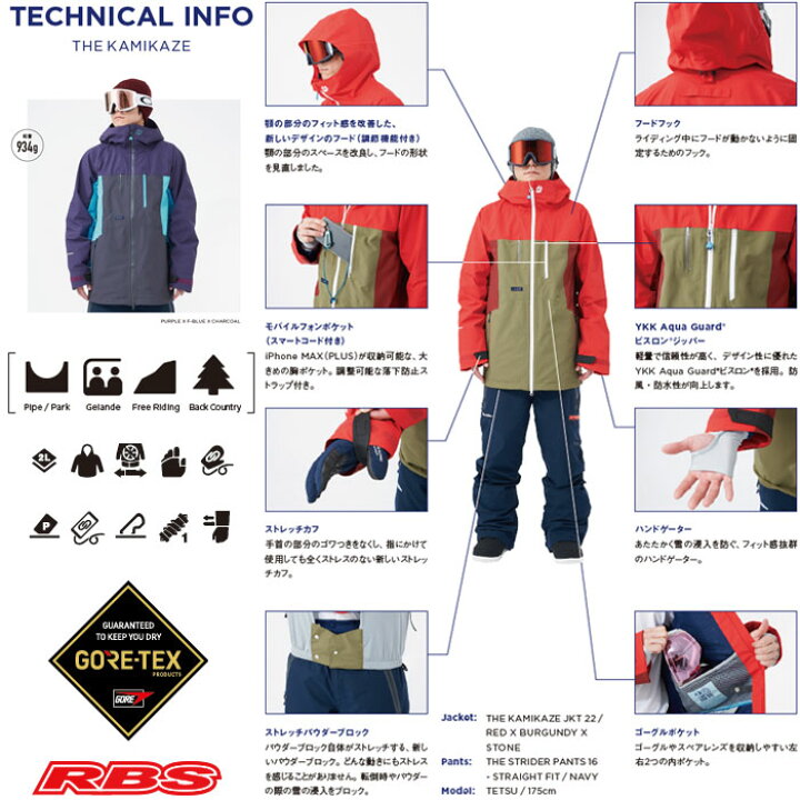 楽天市場】REW 19-20 THE KAMIKAZE JACKET GORE-TEX カミカゼ 
