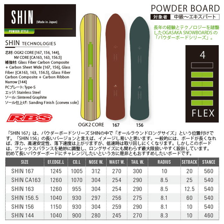 楽天市場】OGASAKA 21-22 オガサカ SHIN シン SHIN 156 167 OGASAKA 