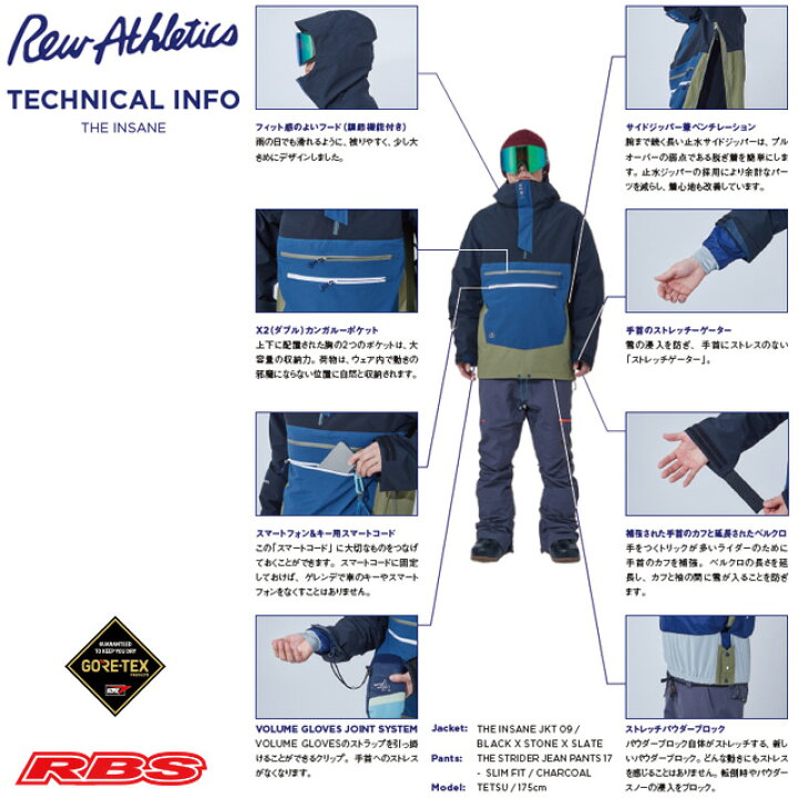 楽天市場】REW 20-21 THE INSANE JKT GORE-TEX 【スノーボード ウェア 