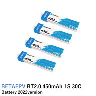 【最強配送】BETAFPV バッテリー BT2.0 450mAh 1S 30C Battery 2022version(4PCS)【Meteor75/Cetus Pro/C…