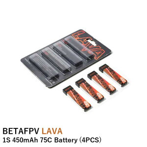 �y�ŋ��z���zBETAFPV �o�b�e���[ LAVA 1S 450mAh 75C Battery (4PCS)�yMeteor75/Meteor75 Pro/Cetus Pro/Cetus X�Ȃǁz