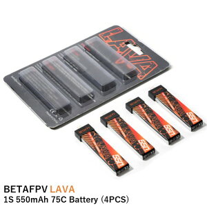 �y�ŋ��z���zBETAFPV �o�b�e���[ LAVA 1S 550mAh 75C Battery (4PCS)�yCetus Pro/Cetus X/Meteor 75/Meteor 75 Pro�Ȃǁz