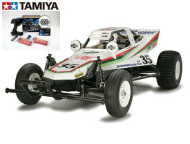 ！【TAMIYA/タミヤ】 58346 1/10 電動RC グラスホッパー（2005）組立キット+走行用バッテリー2本、サンワ：MX-6 BL-SIGMA/HVS702仕様コンピュータプロポ+チャンプオリジナル：フルボールベアリング付ビギナーセット（未組立） ≪ラジコン≫