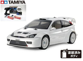 ！【TAMIYA/タミヤ】 58724 1/10 電動RC 2003 フォード フォーカス RS カスタム (TT-02シャーシ) 組立キット・走行用バッテリー2本、サンワ：MX-6 BL-SIGMA/HVS702仕様コンピュータプロポ+オリジナル：フルベアリング付ビギナーセット（未組立）