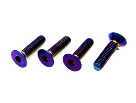 【ネコポス対応】KN企画/KN-64TI04/【RC926】64チタン【焼き色付き】フラットヘッドスクリュー M3×12mm用 (4個入り)