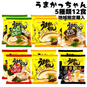 うまかっちゃん 詰め合わせ 食べ比べ 地域限定 濃厚新味 豚骨ラーメン からし高菜 黒豚 ニンニク 5種類 12食 お取り寄せグルメ 常温 ストック 防災 ローリングストック 送料無料 細麺 カタ麺