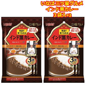 レトルトカレー 中辛 インド黒カレー レトルト セット 6食 いなば食品 三ツ星グルメ 非常食 ギフト 仕送り