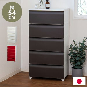 日本製 ホコリが入りにくい 壁付チェスト 5段 幅54cm 奥行42cm 高さ106.5cm リビングチェスト クローゼット収納 引き出し収納 衣類ケース 衣装ケース 押入れ収納(代引不可)【送料無料】