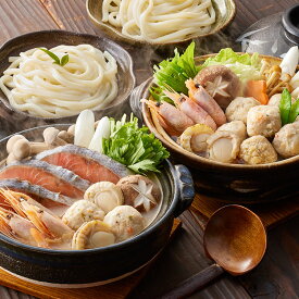 石狩鍋&海鮮つみれ鍋 食べ比べセット 鍋セット お年賀 冬ギフト 寒中 見舞い 年始 年賀 お取り寄せグルメ プレゼント 熨斗 のし 贈り物 お祝い 御見舞 食品(代引不可)【送料無料】