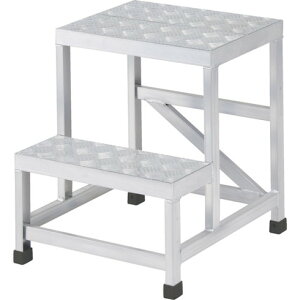 TRUSCO アルミ製溶接一体構造型作業台 二段縞板タイプ(完成品) W500×D600×H600 TRUSCO WTDBC25660 工事 照明用品 はしご 脚立 作業台(代引不可)【送料無料】