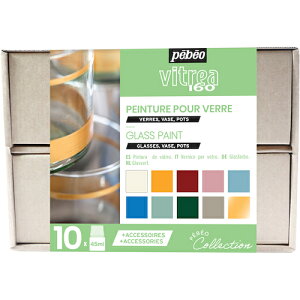 Pebeo ヴィトレア160 グロス色 アトリエコレクション 10色x45ml+アクセサリー 758462 工事 照明用品 塗装 内装用品 塗料(代引不可)【送料無料】