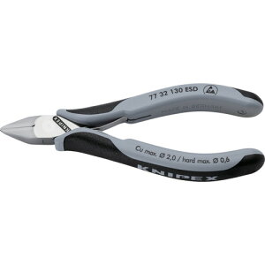 KNIPEX 精密用ニッパー 静電気対策タイプ 130mm 7732130ESD 手作業工具 プライヤー ニッパ ピンセット ニッパ電気 電子用(代引不可)【送料無料】