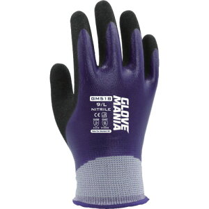 川西 GM518 グローブマニア ニトリル パープル Lサイズ GM518PL 保護具 作業手袋 すべり止め背抜き手袋(代引不可)