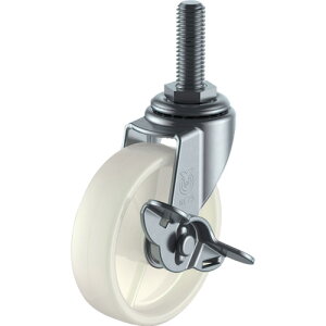 ユーエイ ねじ込み式 自在 キャスター ナイロン 車輪径50mm ストッパー付き Lタイプ LT-S型 ネジ寸法M12×14ピッチ1.25 金物 建築資材 キャスター ねじ込み式ナイロン車 LT-50NS-M12-14(代引不可)