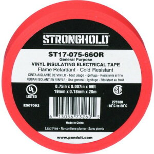 ストロングホールド StrongHoldビニールテープ 一般用途用 オレンジ 幅19.1mm 長さ20m ST17-075-66OR ST1707566OR(代引不可)
