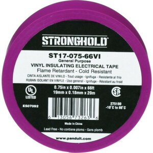 ストロングホールド StrongHoldビニールテープ 一般用途用 紫 幅19.1mm 長さ20m ST17-075-66VI ST1707566VI(代引不可)