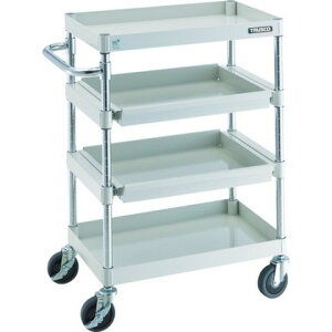 TRUSCO トラスコ フェニックスワゴン 省音 600X400 4段 スライド2段付 YG色 PEW962M2YG 組立品 組立設置不可(代引不可)【送料無料】