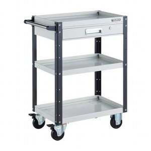 TRUSCO ツールワゴン イーグルワゴン 600X400XH880 引出付 ホワイト/ブラック TRUSCO EGW963VWBK 物流 保管用品 ツールワゴン スチール製ワゴン(ボルトタイプ)(代引不可)【送料無料】