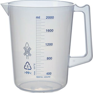 TRUSCO ポリプロピレン青目盛ビーカー 2000ml(取手付) TRUSCO HPB2000 研究用品 理化学用品 ビーカー 計量カップ(代引不可)