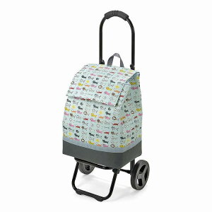 CHARMISS シャルミス ショッピングカート ネコ柄 スカイブルー 15-5038-81(代引不可)【ポイント10倍】【送料無料】