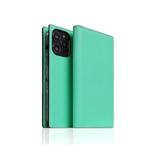 SLG Design Neon Full Grain Leather Diary Case for iPhone 14 Pro Teal �蒠�^ SD24325i14PTL(����s��)�y���������z