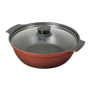 パール金属 旨味 ふっ素加工IH対応ガラス蓋付卓上鍋26cm HB-6965(代引不可)