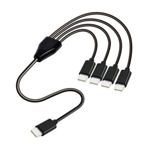 ���{�g���X�g�e�N�m���W�[ 4 in 1 USB Type-C����P�[�u��50cm �ő�4�䓯���[�d �u���b�N JT-4IN1CC05-BK(����s��)