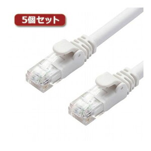 5�Z�b�g�G���R�� LAN�P�[�u��/CAT6A/�X�^���_�[�h/10m/�z���C�g LD-GPA/WH10X5(����s��)�y���������z